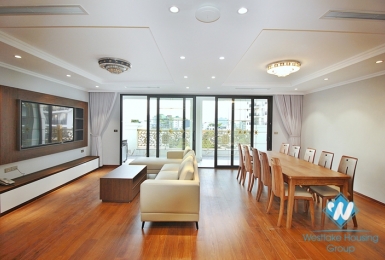 High floor and brand new 4 bedrooms apartment for rent in Tay Ho, Ha Noi